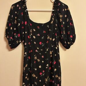 Old Navy Black Dress with Floral Print